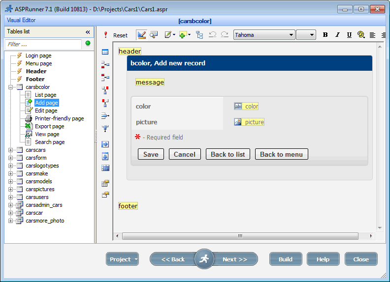 Editing page in Visual Editor