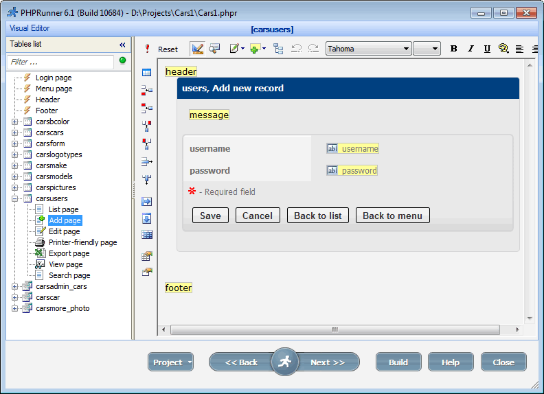 Editing page in Visual Editor