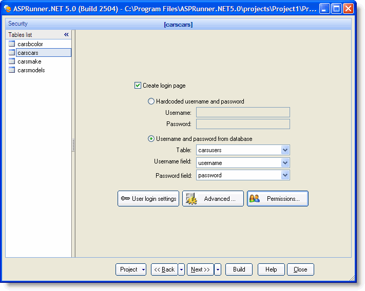 Select output directory