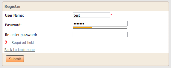 php password strength meter