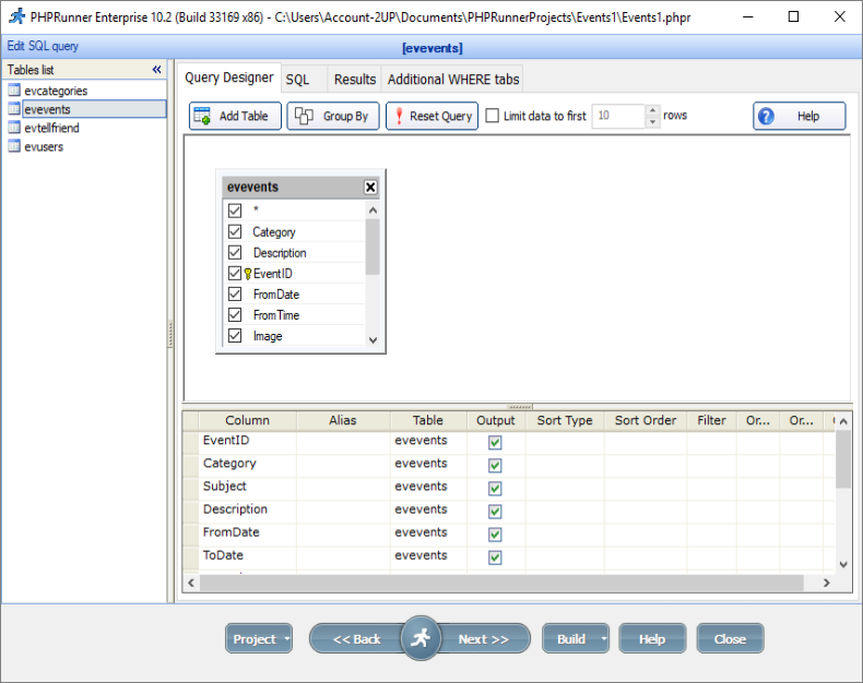 PHPRunner screenshots