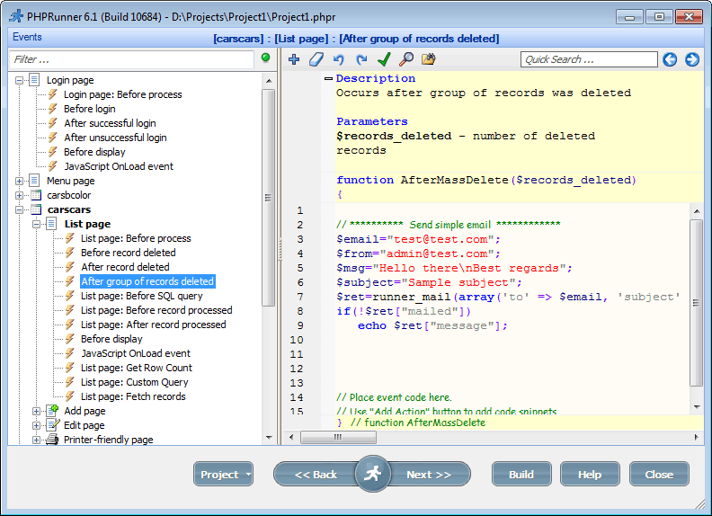 PHPRunner screenshots