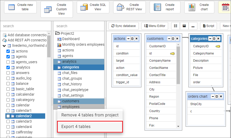 export_tables