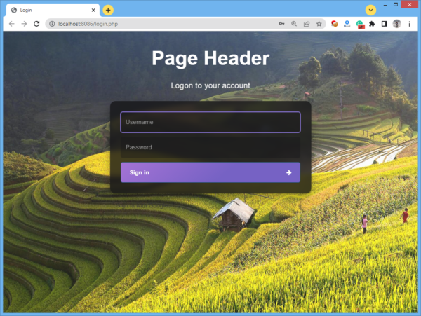 PicTur..app login page