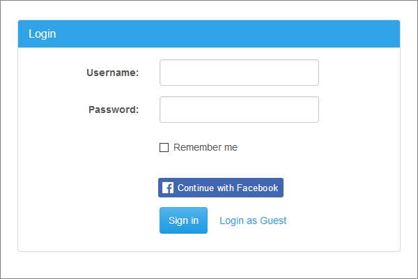 Facebook Login Form