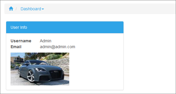 Dashboard with a custom code snippet Dashboard with a custom code snippet